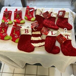 Kohl's Mini Initial Knit Christmas Stockings Lot of 12 Monogram Letters